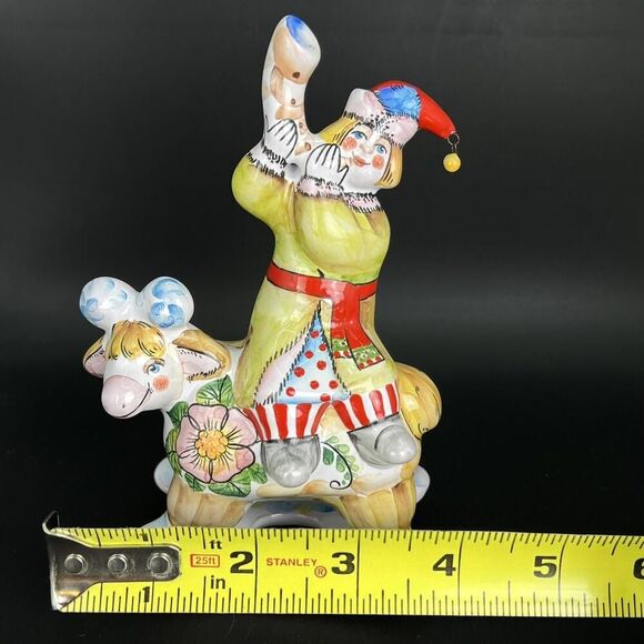 Vintage Russian Yaroslavl Majolica Skomorokh Jester Figurine Hand Painted Rare - Picture 9 of 9